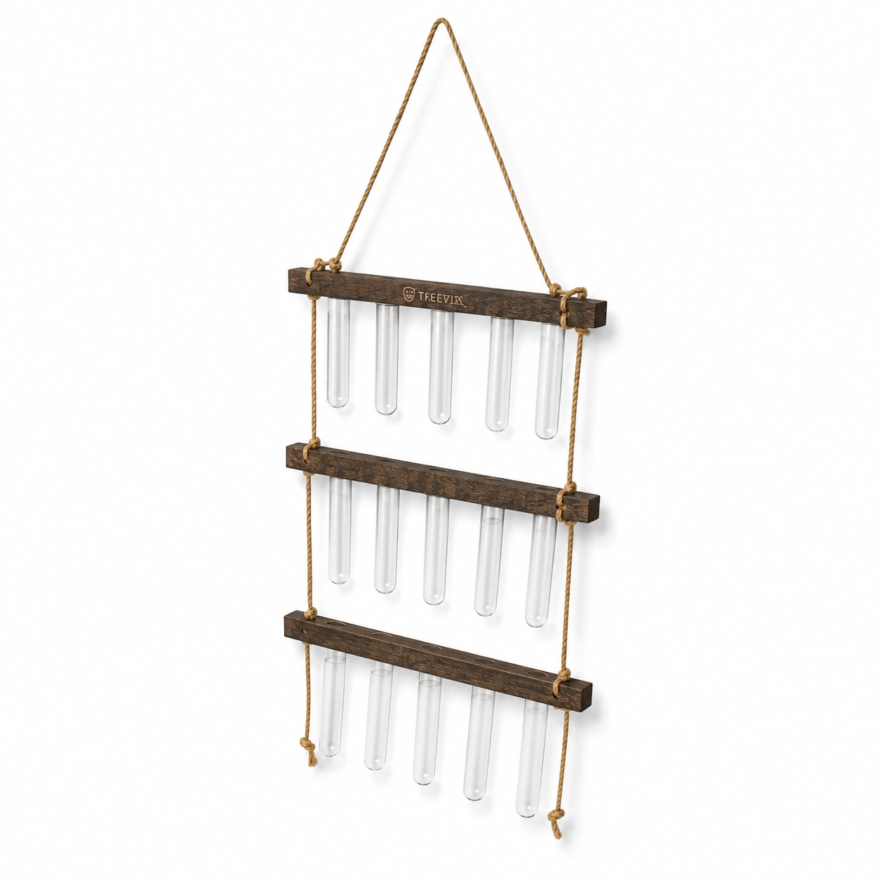 Treeviix | 3-Tier Wall Hanging Plant Propagation Station with 15 Glass Tubes - Image 2